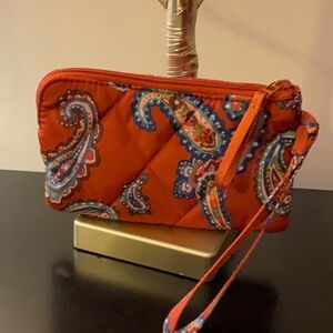 Vera Bradley Orange Paisley Wristlet